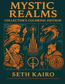 Mystic Realms: Collector’s Coloring Edition: Fantasy Trading Card Coloring Book with Legendary Creatures, Epic Heroes & Magical Worlds for Adults and Teens (Collectible trading card games)