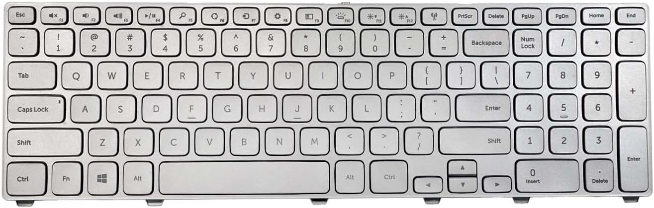 US Sliver Keyboard Backlit Replacement for Dell in-spiron 17-7000 7737 15HR 7746 P24E T78KM 0P4G0N P4G0N