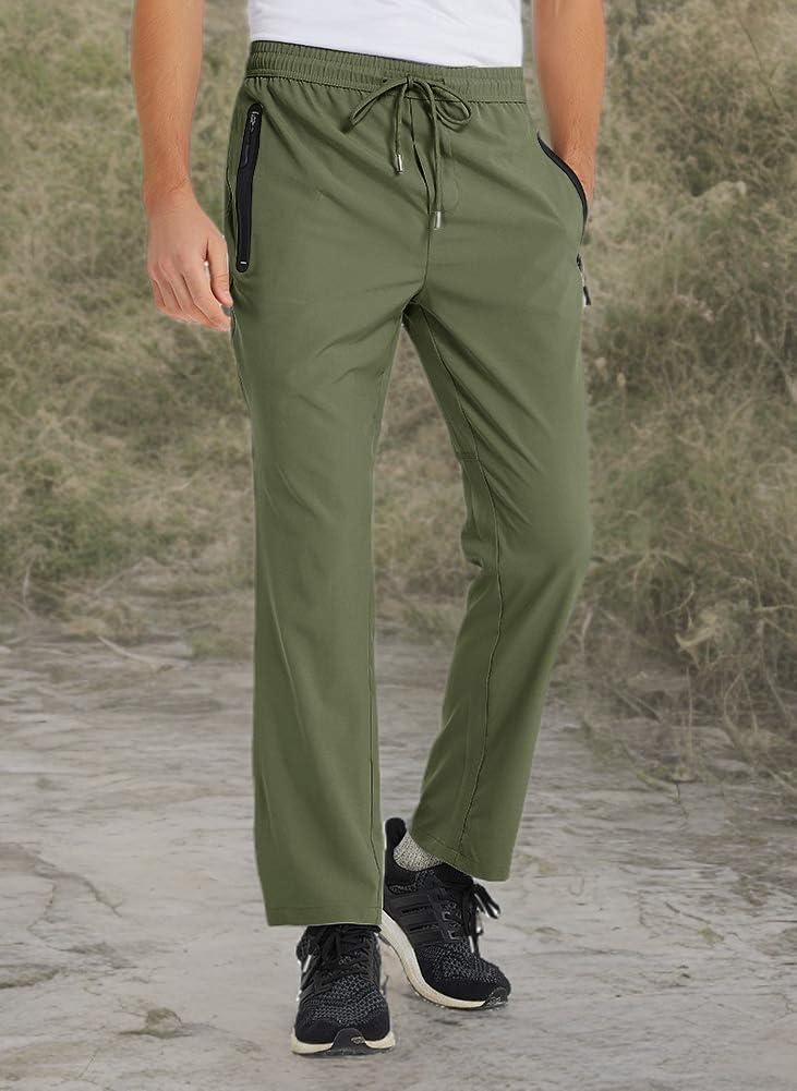 YSENTO Mens Track Pants Quick Dry Lightweight Joggers Athletic Hiking Pants Zipper Pockets - Image 8