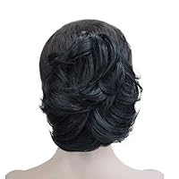 Vista 8 de Wiginway Pieza de pelo de cola de caballo para mujer, extensiones onduladas rizadas con clip, rubio resaltado