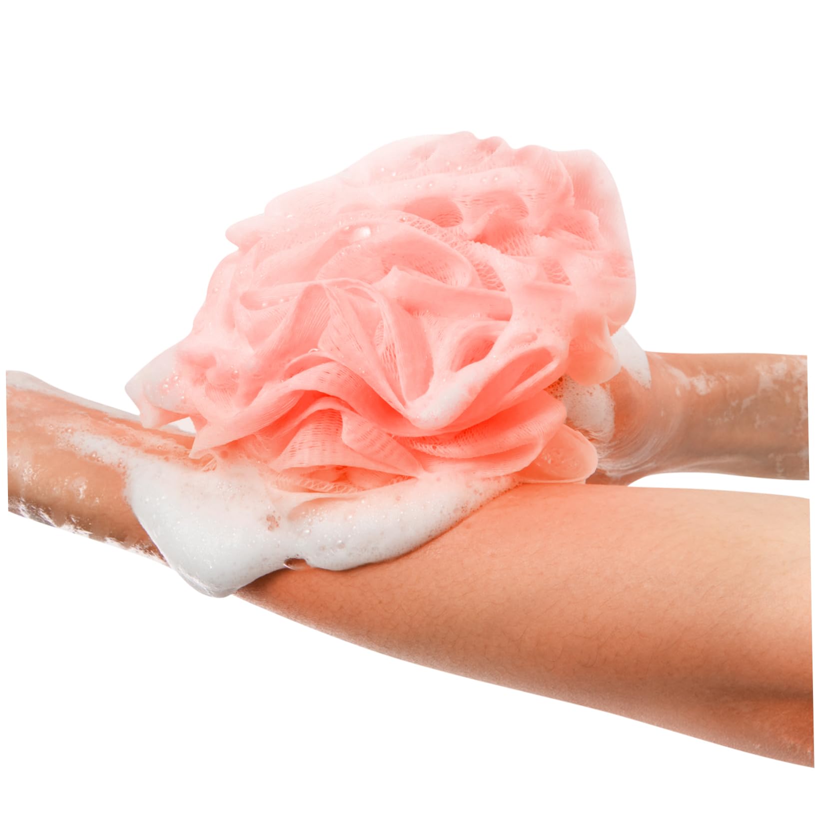 EPIGEIST 5Pcs Solid Color Shower Balls Soft Bath Scrubbers for Exfoliating Cleansing Durable Pe Material Lanyard Design for Gentle Body Wash Blue Beige Pink Green Khaki