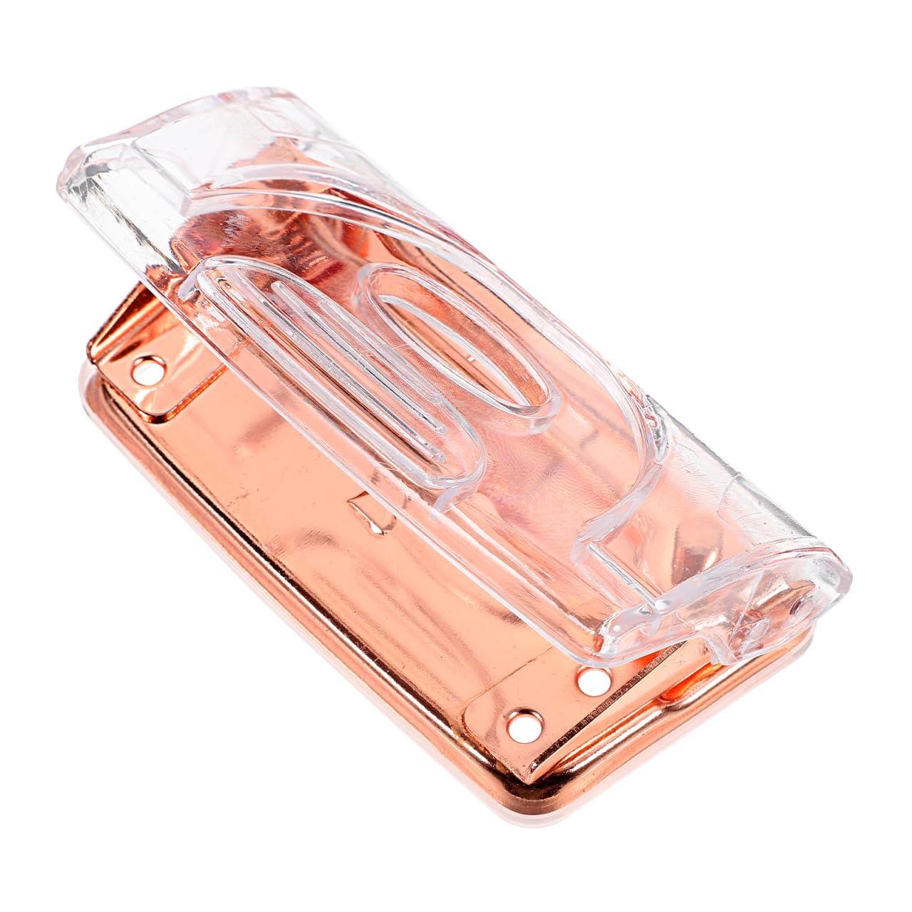STOBOK Rose Gold Two Hole Puncher Acrylic Hole Puncher Compact Transparent Acrylic Design for Office, Diy Crafts, Scrapbooking, and Stationery Organization