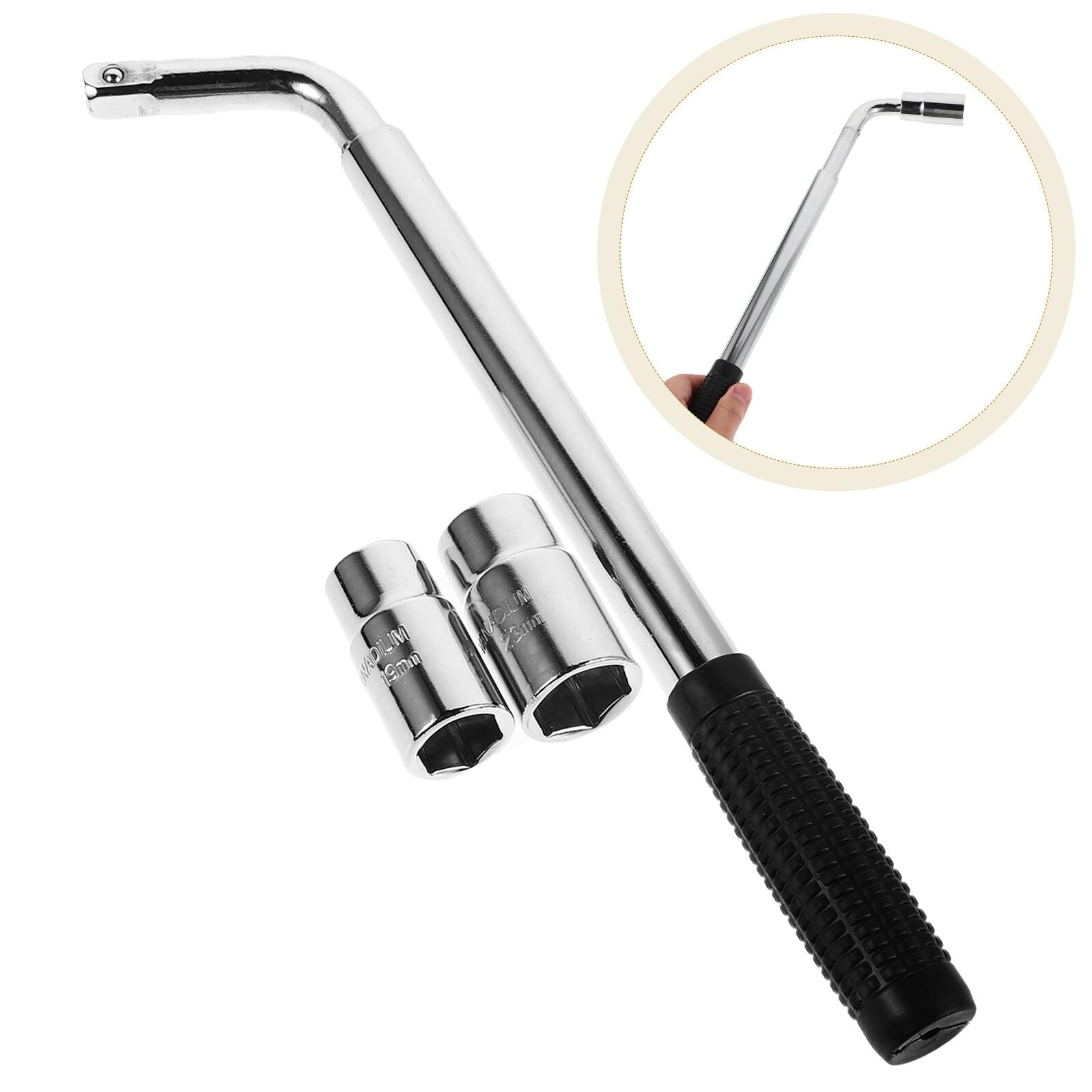 Strumento Sollevamento Auto Compatto con Chiave Cricchetto Integrata Maniglia per Cric Idraulico Accessorio per Veicoli e Piccoli Camion Leggero e Facile da Riporre