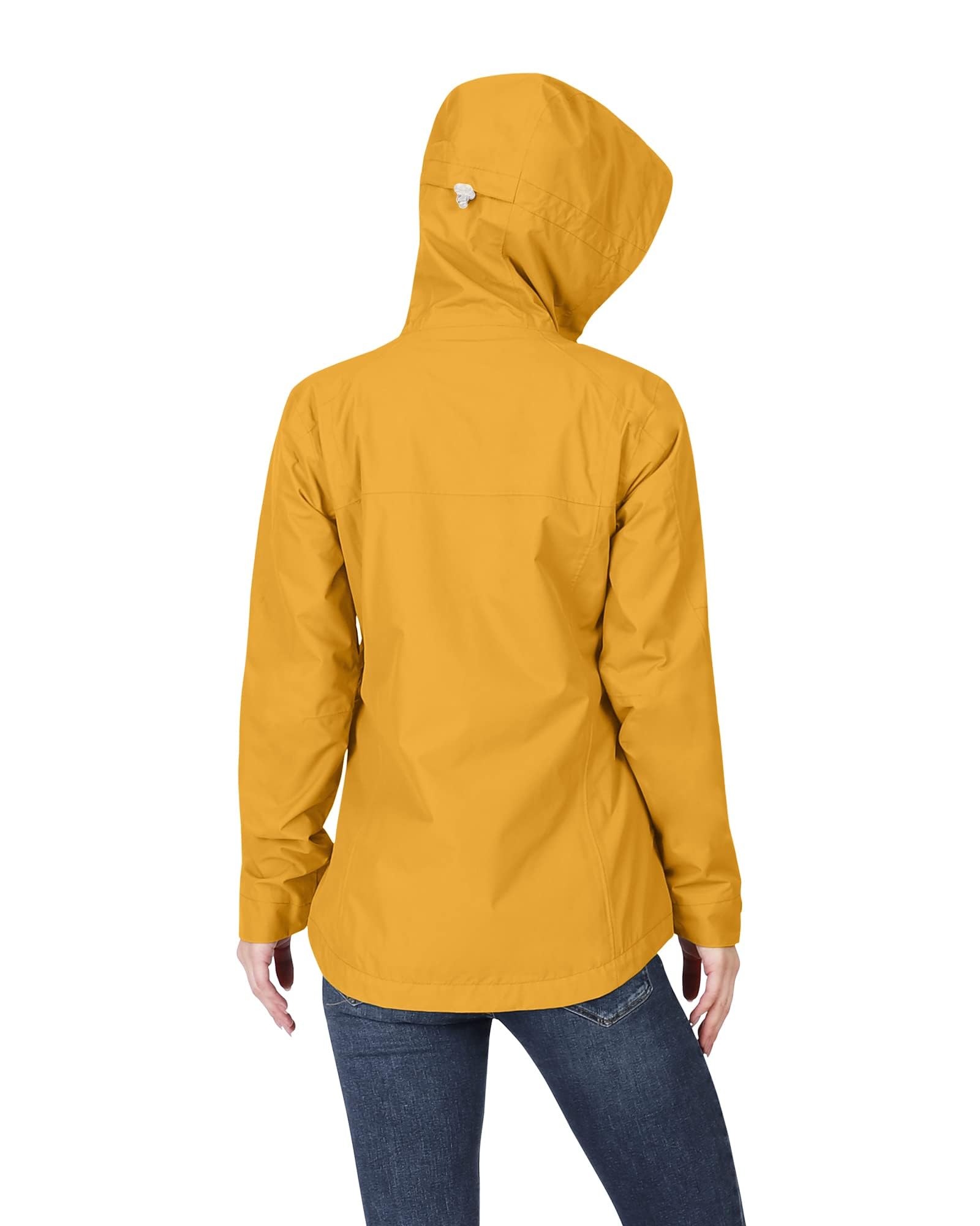 33,000ft Chubasquero para mujer, resistente al agua, chaqueta de exterior, transpirable, chaqueta de entretiempo, chaqueta ligera con capucha, cortavientos, para senderismo, viajes, senderismo y