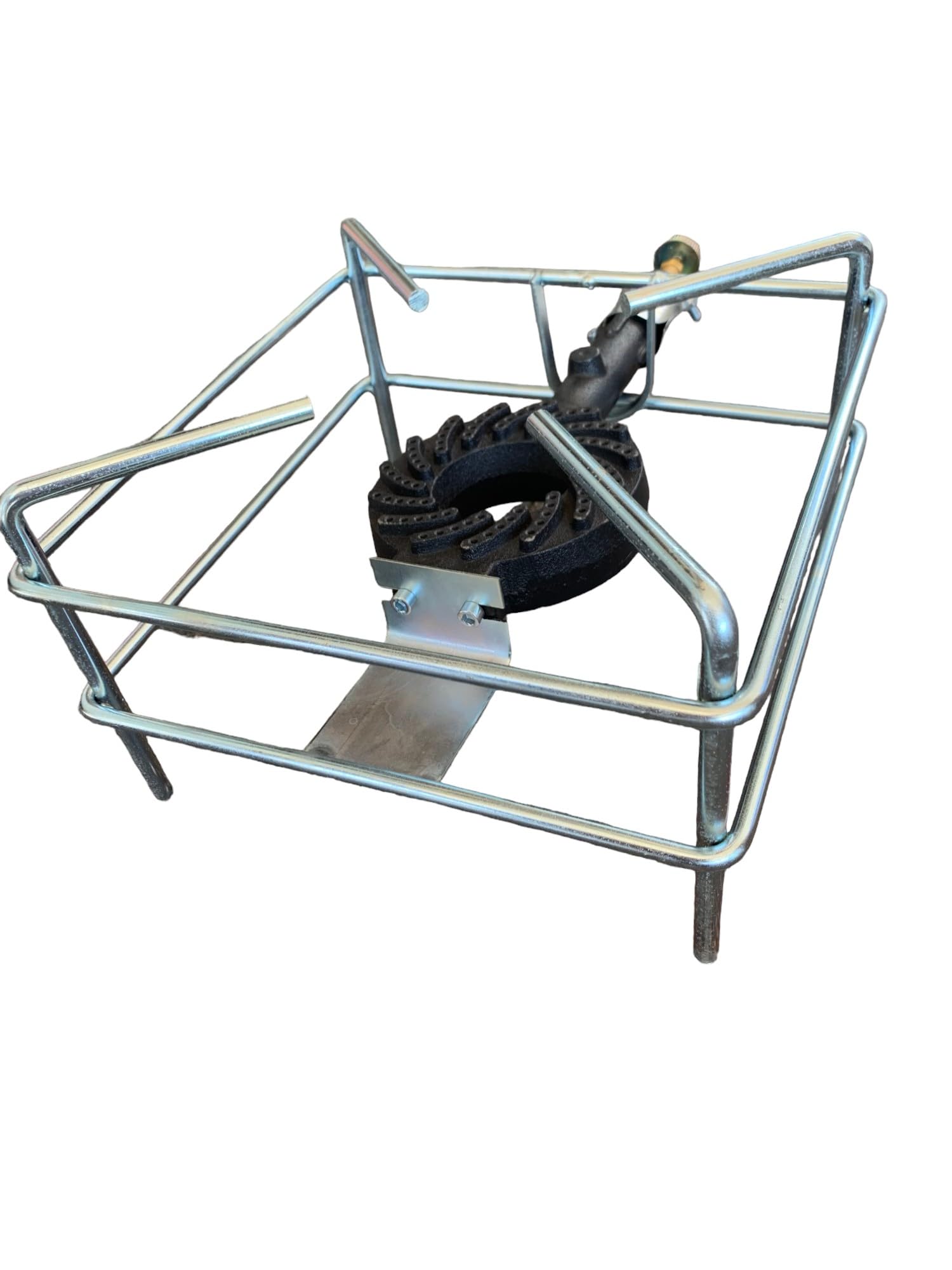 Fornellone a Gas GPL in Acciaio Cromato per Cucina, Campeggio, Giardino e Barbecue, Regolabile (40x40 cm)