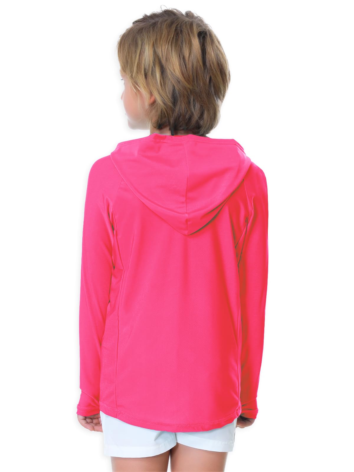 AOBUTE Unisex Kinder Langarm Hoodie Rash Guard Jungen UPF 50+ Badeoberteil mit Daumenloch 3-12 Jahre