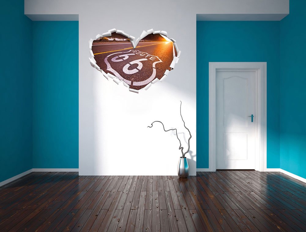Autocollant Murale 3D Cœur De Lynx - 62x43,5 Cm - Sticker Décoratif Amovible - Décoration Chambre, Salon