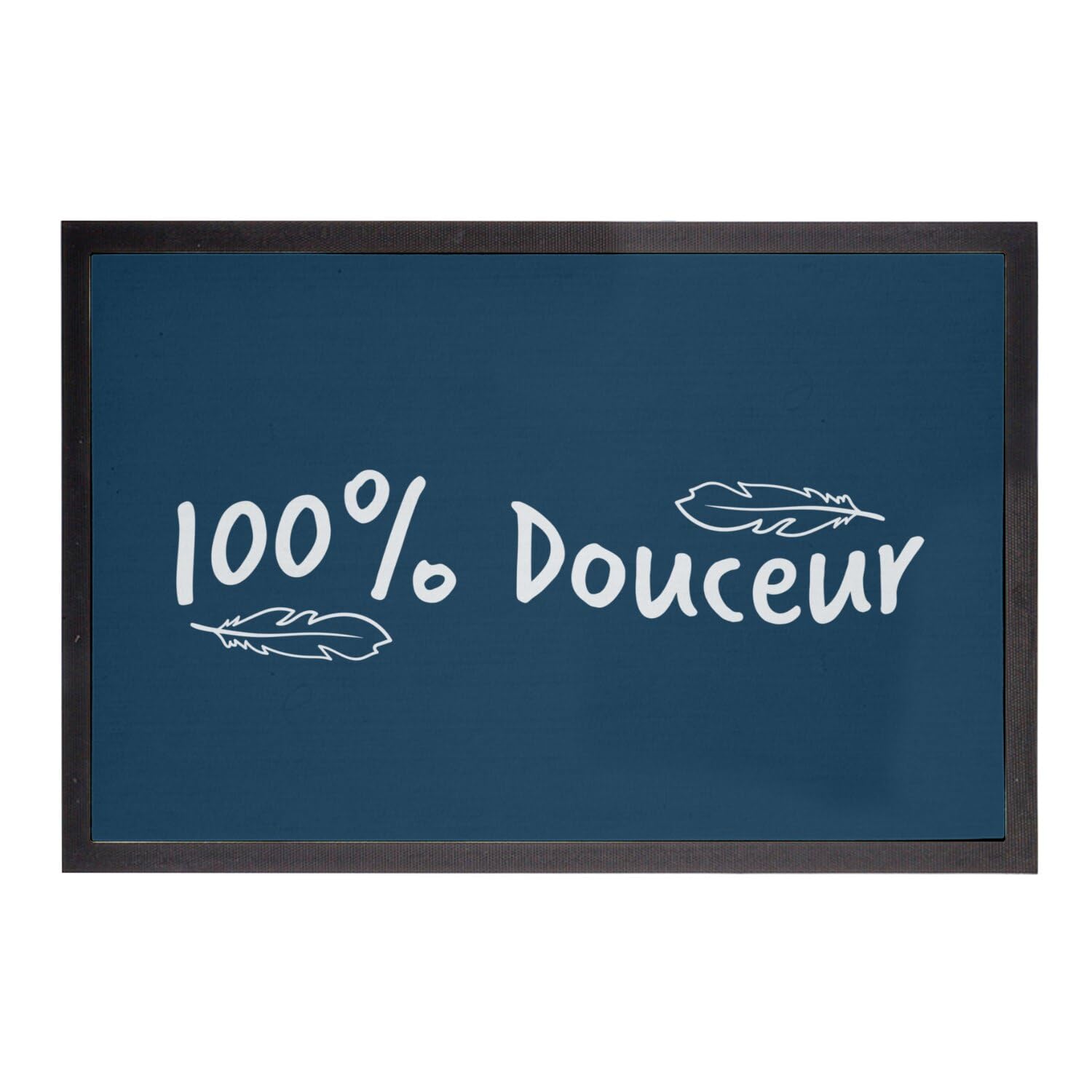 Paillasson bleu plume 75x50 cm pour créer une entrée de maison cosy et accueillante
