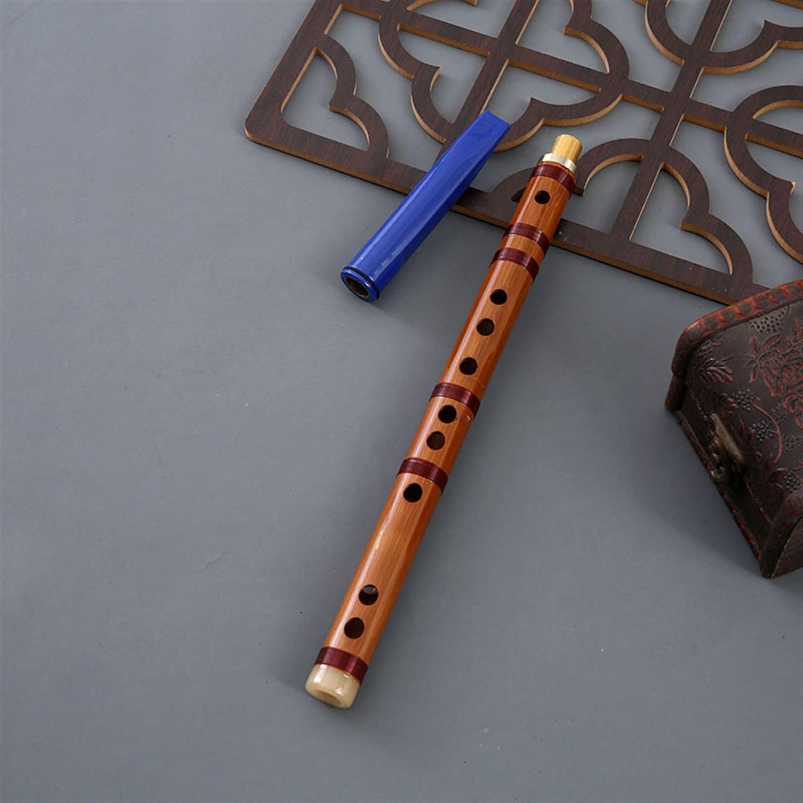 Flauta De Bambú Flauta Vertical Flauta Profesional De Bambú Amargo Alto De 6 Orificios Para Principiantes Con Base Cero(Red,E Key)