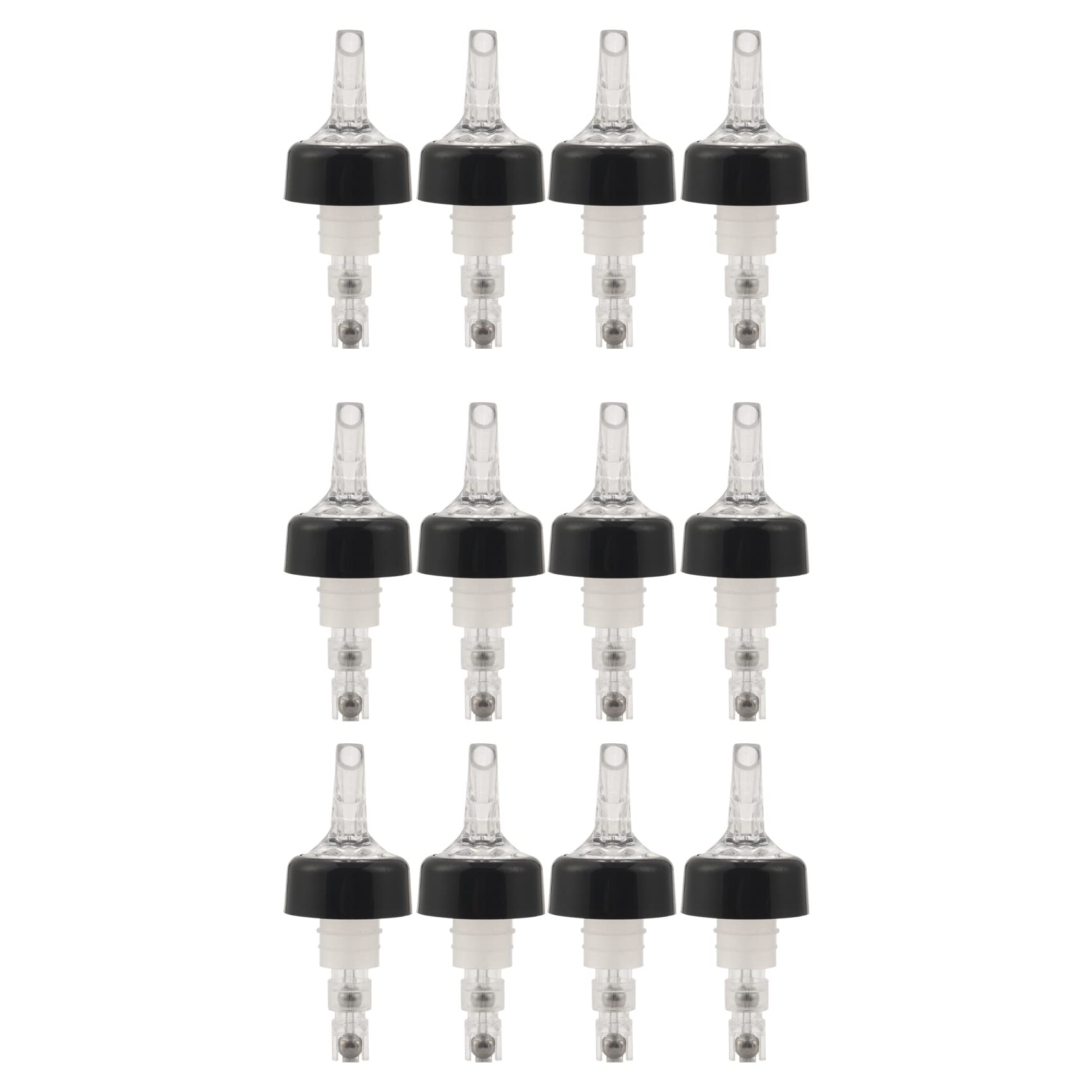 RUANI 12 x 25ML Pourer Clear Auto Measure Optic Quick Pourers
