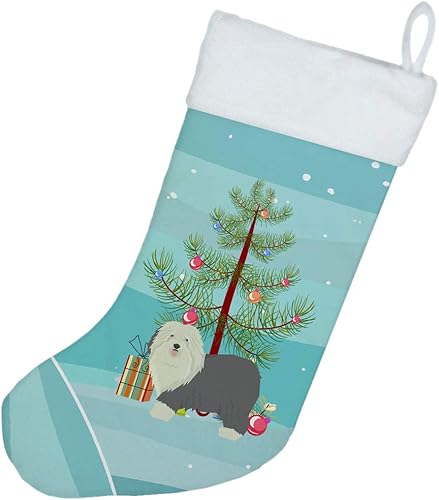 Miniatura 2 de Caroline's Treasures CK3552CS - Medias de árbol de Navidad para perro pastor inglés antiguo, grande, multicolor