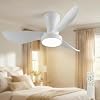 LEONTYNE Ceiling Fans with Lights and Remote, 6 Speeds,31 Inch Quiet Flush Mount Ceiling Fan, 3000K-6500K Dimmable LED Fan Light for Bedroom, Kitchen, Living Room, Small Room [Energy Class E]