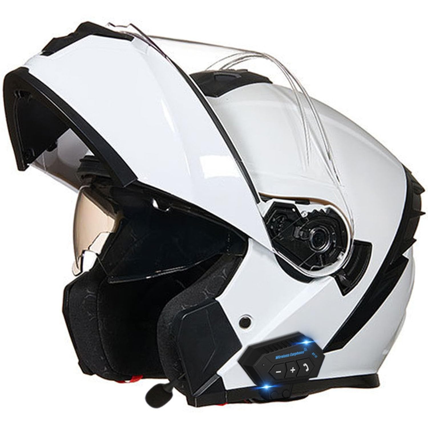 Klapphelme Bluetooth Modulare Helme Erwachsene Motorrad Integrierter Bluetooth-Helm Mit Doppelvisier Modulare Integralhelm Herren Und Damen Motocrosshelme ECEDOT Zertifizierter