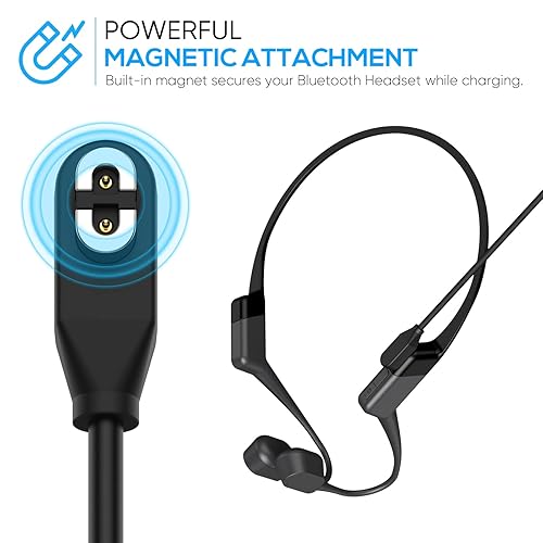 Miniatura 3 de Cable de carga para auriculares Shokz Openrun/Openrun Pro/Opencomm/OpenRun Mini y Aftershokz Aeropex AS800 con adaptador USB C, cable de carga