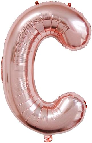 Miniatura 4 de Globos de oro rosa de 34.0in con letras de globos de helio A a Z, para novia, baby shower, boda, cumpleaños, fiesta, graduación, decoración