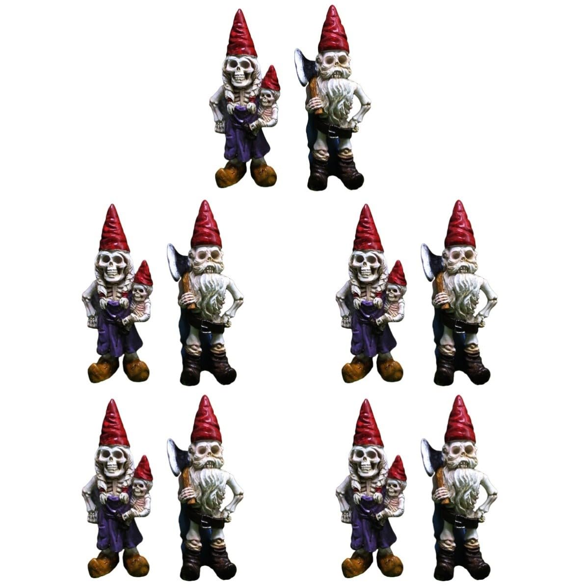Uonlytech 10 Pezzi Decorazione Halloween in Resina Statuette di Nani Scheletro, Lavorazione Fine, Materiale Resistente, per Davanzale o Tavolino