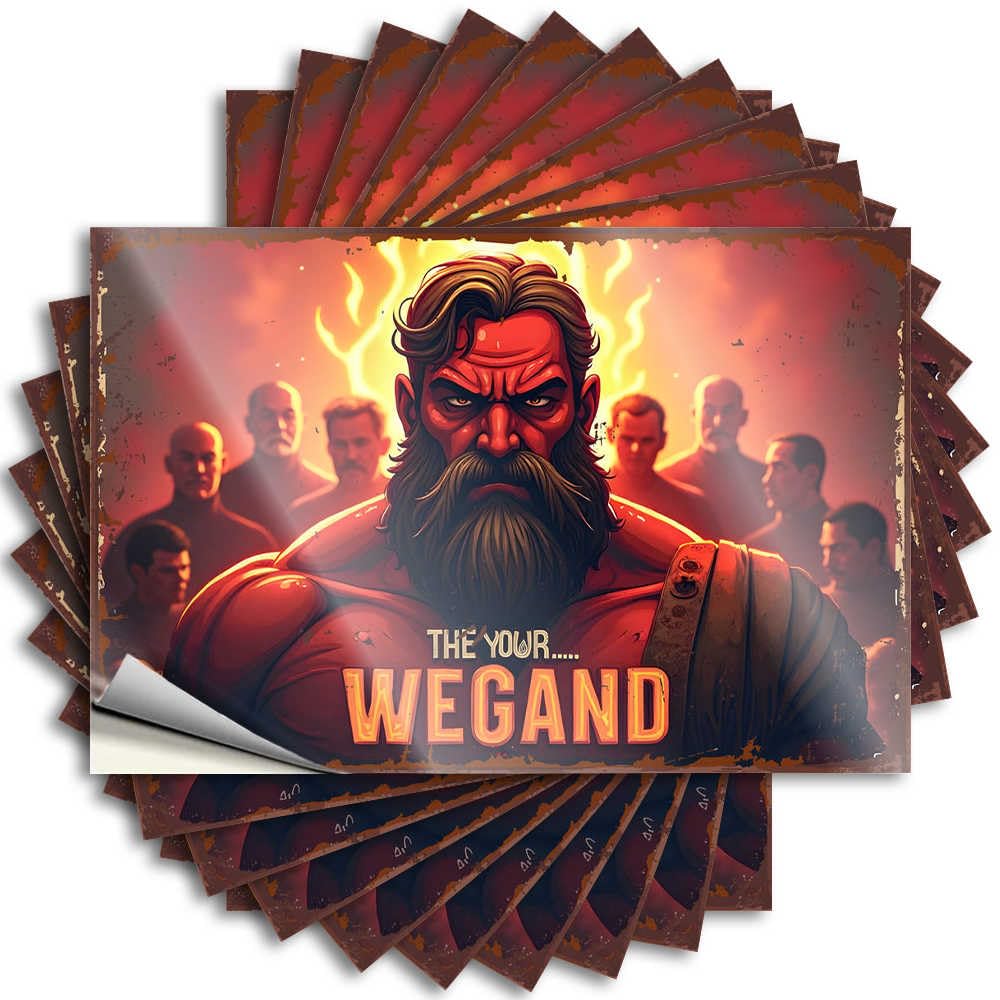Fzfn Colour Vintage Outdoor Decor Tumbler Sticker - Vibrant Portrait Of Wegand Amidst Fiery Background Great Durable Sticker Easy Apply For Mom Decor(12X18cm)