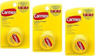 Carmex Classic Lip Balm Medicated, 0.25 oz (Pack of 3)
