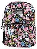 Loungefly Disney Belle Beauty and The Beast All Over Print Characters Satin Mini Backpack