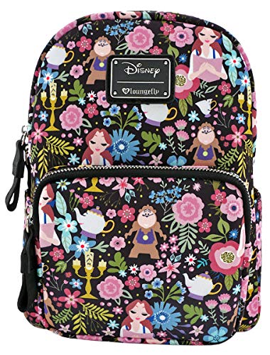 Loungefly x Beauty and the Beast Belle Character Floral Print Mini Backpack (Multicoloured, One Size)