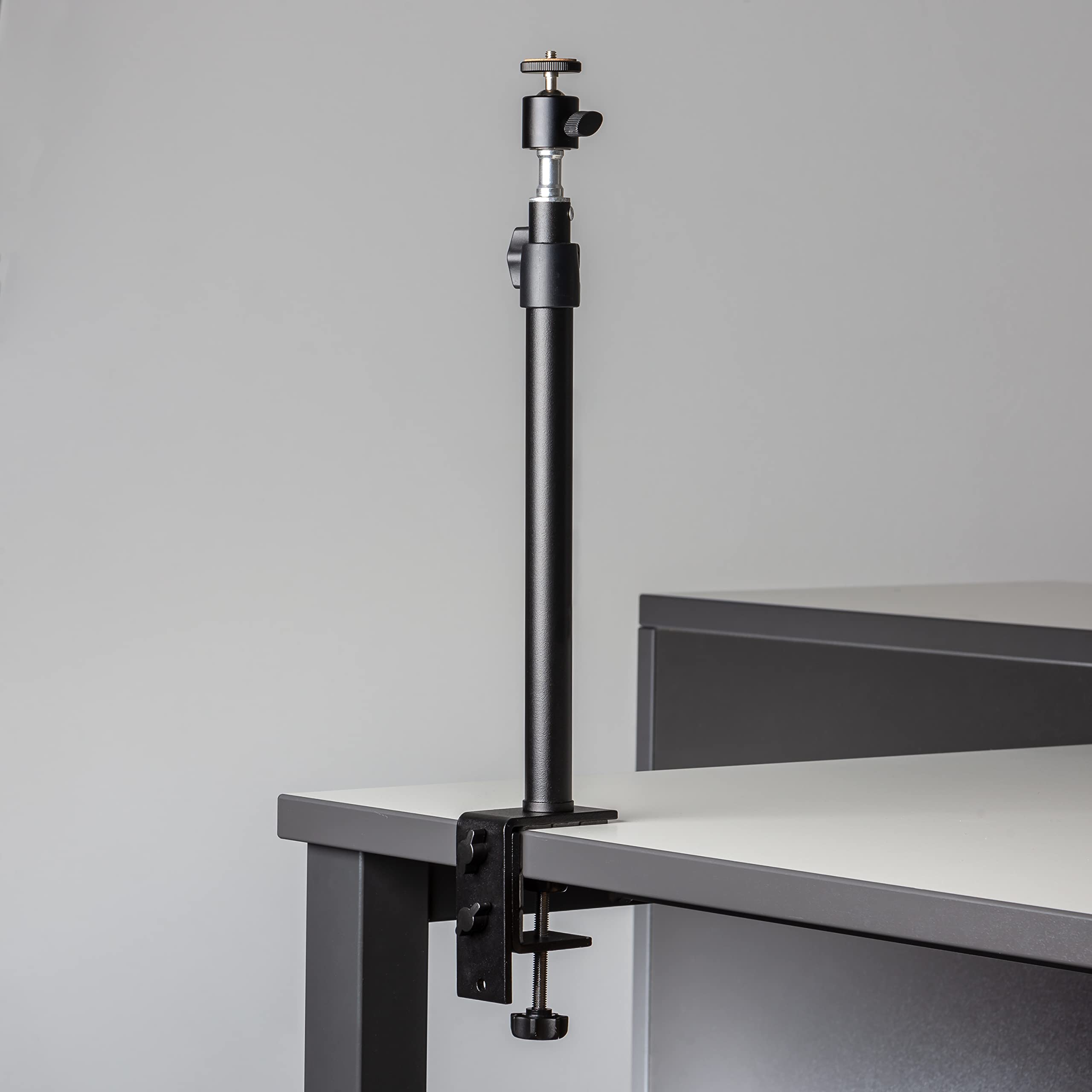 Walimex pro Table Top Lampenstativ 2er-Set höhenverstellbar 35-65 cm, Tischstativ mit Kugelkopf für 360° Drehung und 90° Neigung, Stativ mit Klemmhalterung für Studiobeleuchtung und Kamera