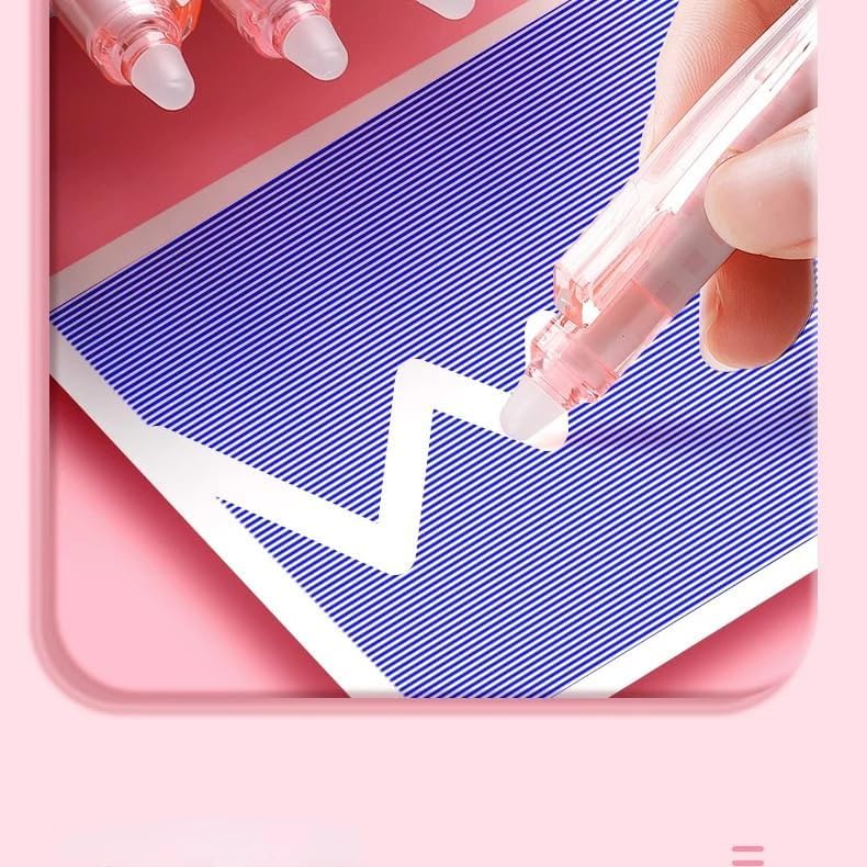 Image of 12 Pcs Smooth Writing Eresable Gel Pen, Erasable Pen 0.5 mm, Erasable Pens with Magic Eraser, Kawaii Pens, Birthday Return Gifts for Kids -Blue Ink (Pink)