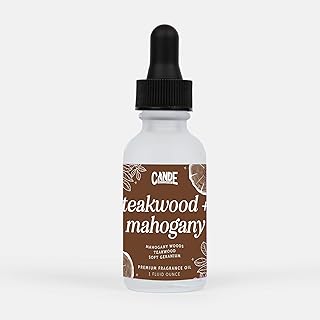 CANDECraftCo 1 Fl oz Fragrance Oils for Aromatherapy, Essential Oils for Home Diffusers, DIY Candle and Soap Making, DIY Scented Products (1 oz, Teakwood & Mahogany)