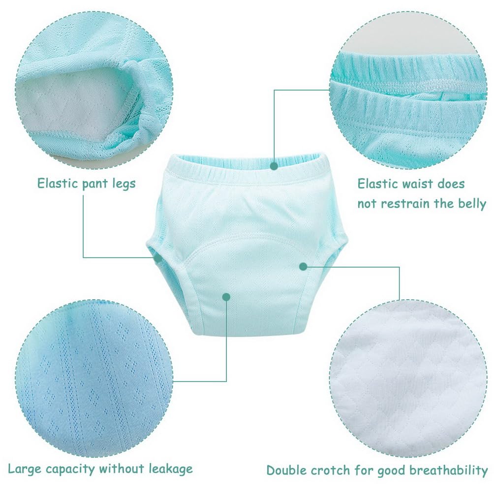 Lot de 6 Culotte Apprentissage Propreté Bébé Filles Garçons sous-Vêtements Slip d'Entraînement en Coton Enfants Couches Culotte d'apprentissage Lavable pour Bébé Tout-Petit 0-3 Ans