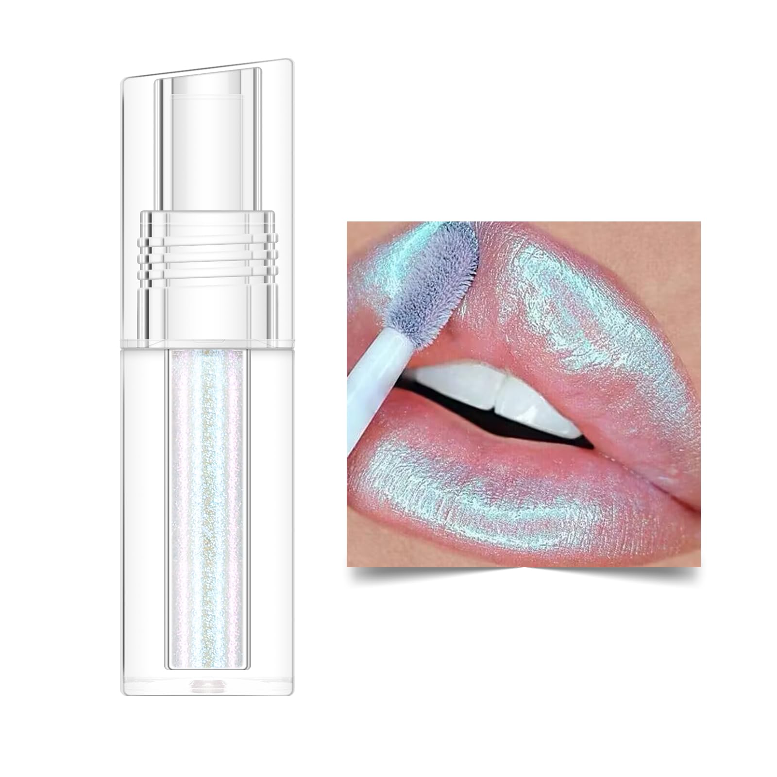 KYDAChameleon Lipstick, Multichrome Tinted Lip Gloss with High Glossy Finish, Lasting Metal Reflective Effect, Buildable Formula, Multiuse Intense Pigment for Lips&Eyes, 01