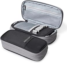 Wooum Polyester Expandable Pencil Pouch Big Pen Case Office College School Large Storage High Capacity Pouch Holder Organizer (Black-Grey)