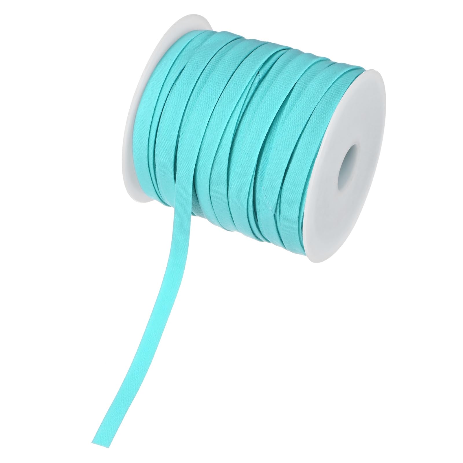 M METERXITY Double Fold Bias Tape, 1/4 Inch x 25 Yard Piping Trim Fabric Binding Tape for Sewing, Apply to Seaming, Hemming, Binding, Quilting, DIY Craft Accessories (Lake Blue)