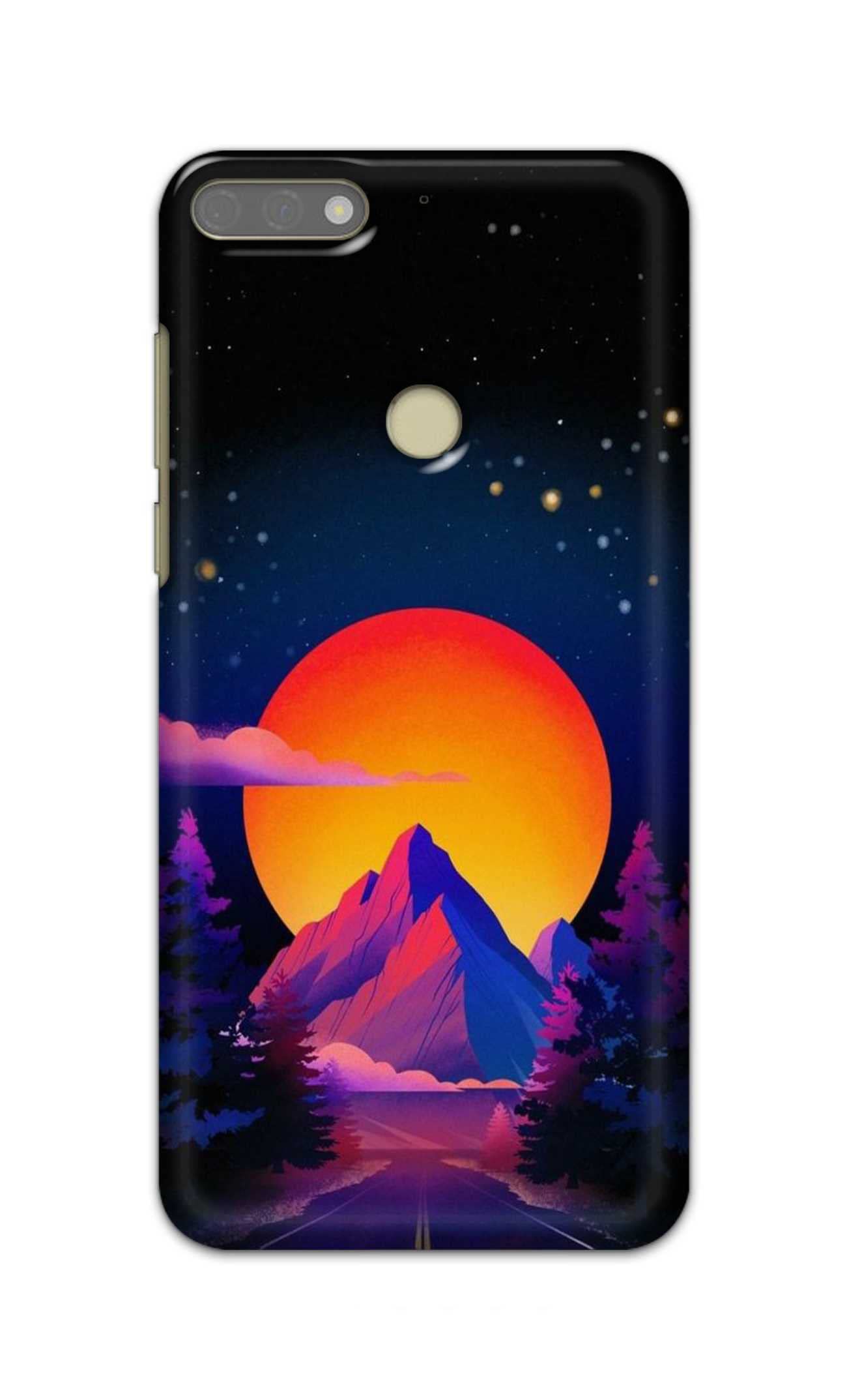 TweakyMod Designer Printed Hard Case | Highway Road Back Cover Compatible with Honor 7C, Huawei Enjoy 8