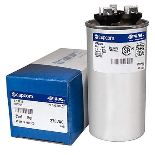 Genteq C3355R Condensador Dual Run Round 35/5 UF MFD 370 V VAC 97F9834 (sustituye al GE# Z97F9834) 35 y 5 MFD a 370V