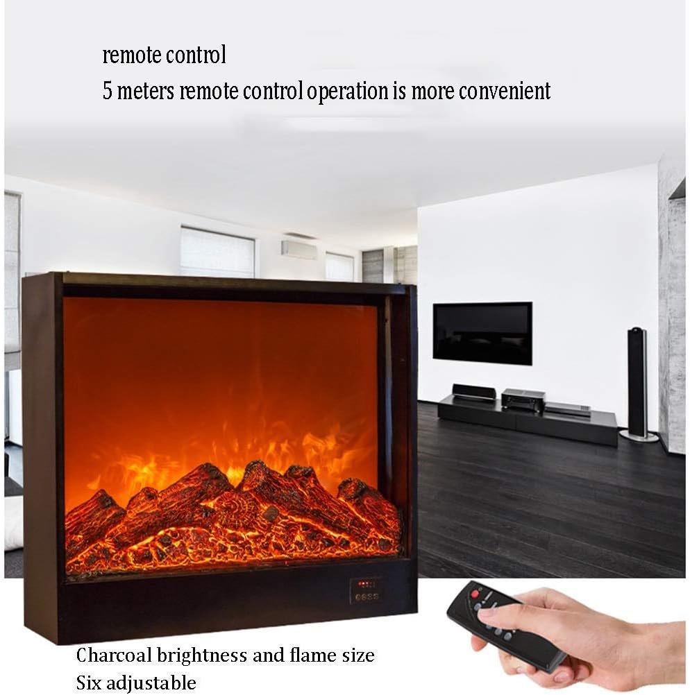 Fireplace Electrical Fire Flame Heater Stove Living Room Burner Wall Mounted Electric Fire with Flames and Can Be Inserted 1000x600x180mm Vision