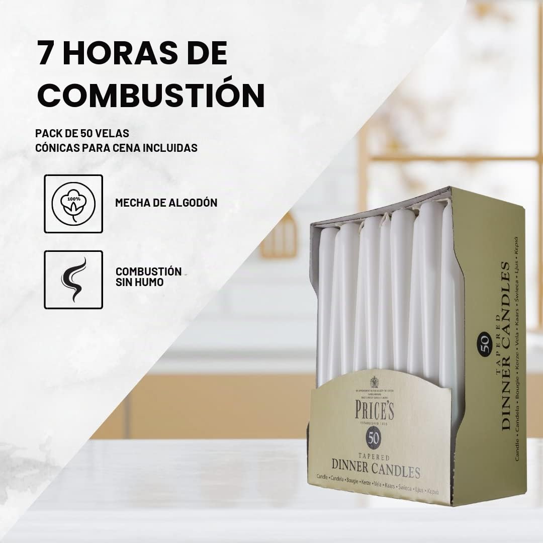 Price's Candles TDC005016 - Juego de Velas, Color Blanco