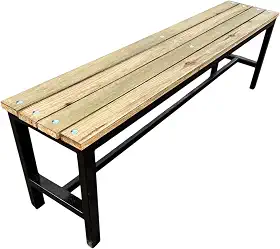 Banco para Refeitório e Jardim, Madeira e Metal, 150 cm x 30 cm x 45 cm, 8 kg, Preto