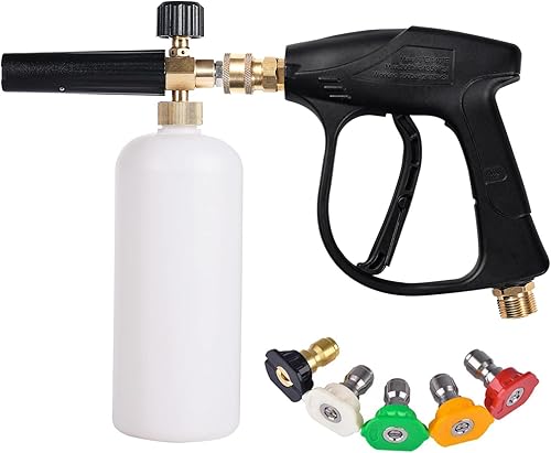 CARAGIS - Pistola de espuma de alta presión, pistola de pulverización de espuma de alta presión con 5 cabezales de boquilla de lavadora a presión