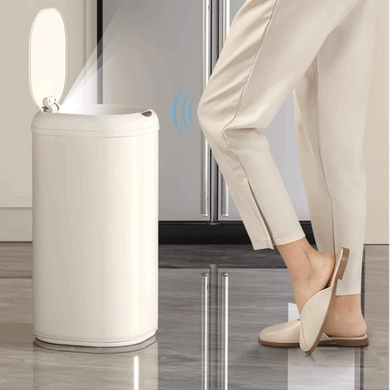 Bidone della spazzatura Pattumiera con sensore intelligente for casa, soggiorno, cucina, for interni di alto valore(Green)