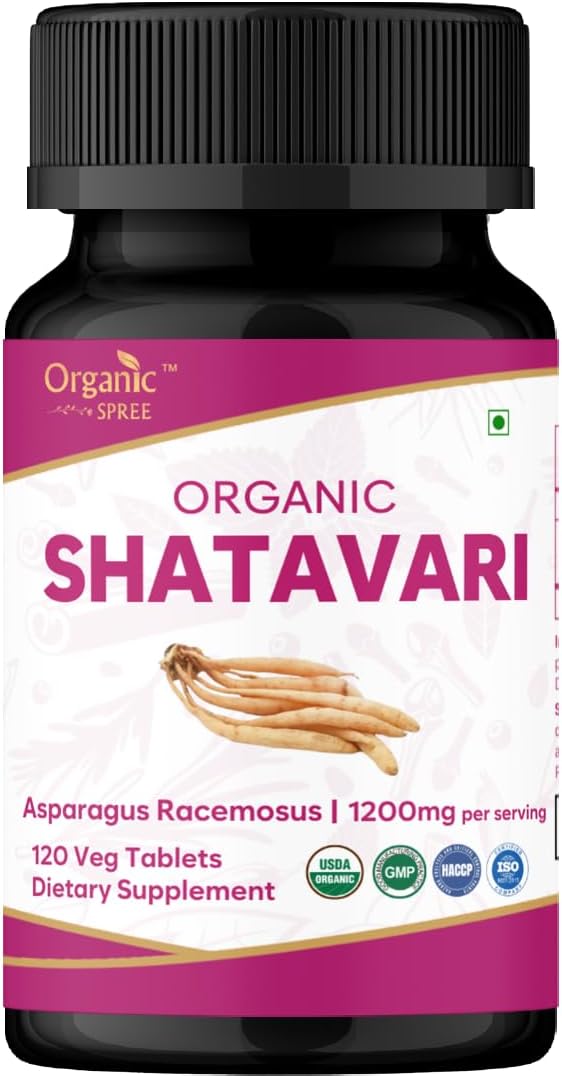 ORGANIC SPREE Shatavari 120 Tablets | Asparagus Racemosus (Shatavari) | USDA Organic Certified | Supports Women’s Health and Immune System* | Dietary Supplement 120tab - Pack of 3