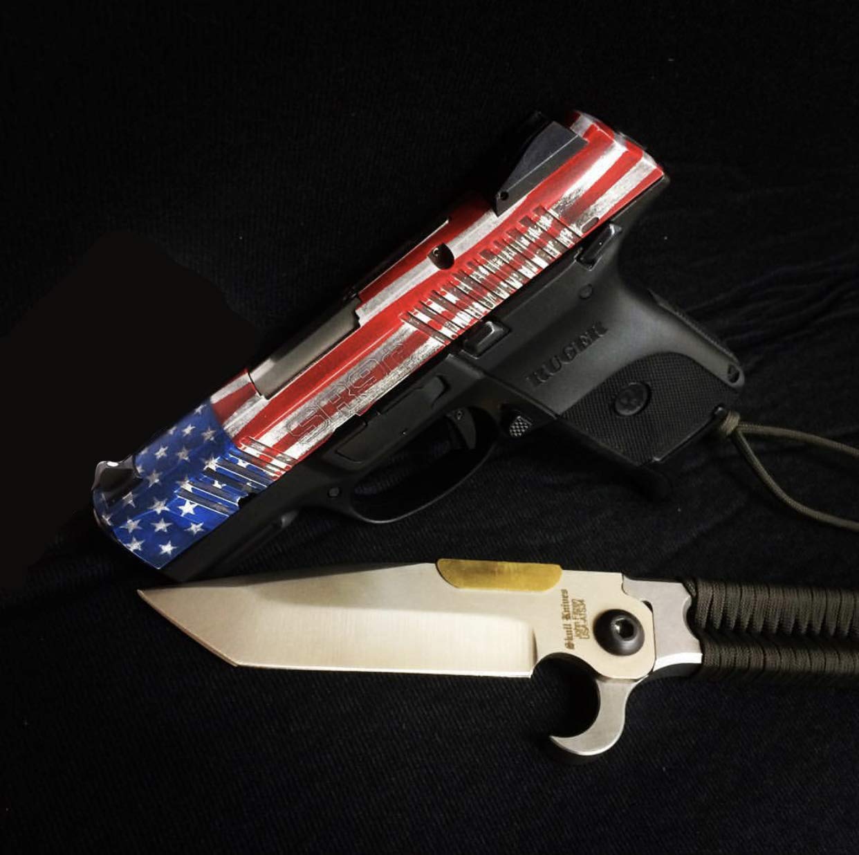 Tactical Penguin Straight American Flag Stencil, 7x11