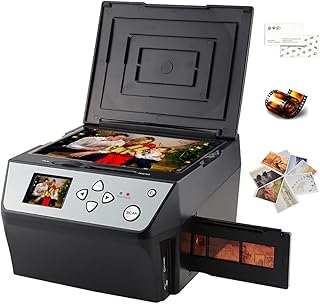 BLOSSS Film and Slide Scanner 22MP High-Resolution Negative Convert Color & B&W, 135Film/35mm,110Film Negatives Slides/Photo/Document/Business Card to JPG, Support USB Output
