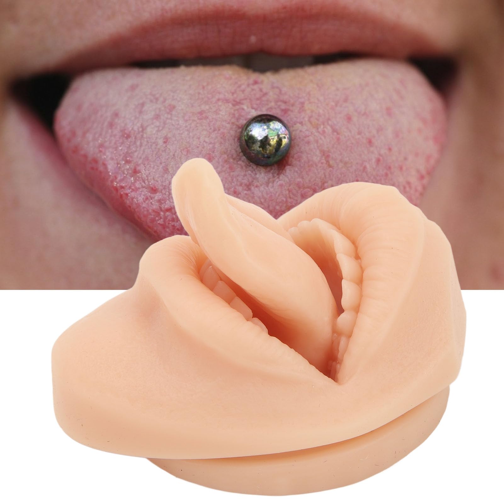 Parties du Corps de Pratique de Perçage Souples et Réutilisables, Modèle de Bouche de Langue en Silicone 3D, Conçu pour Imiter la Bouche et la Langue Humaines, pour les