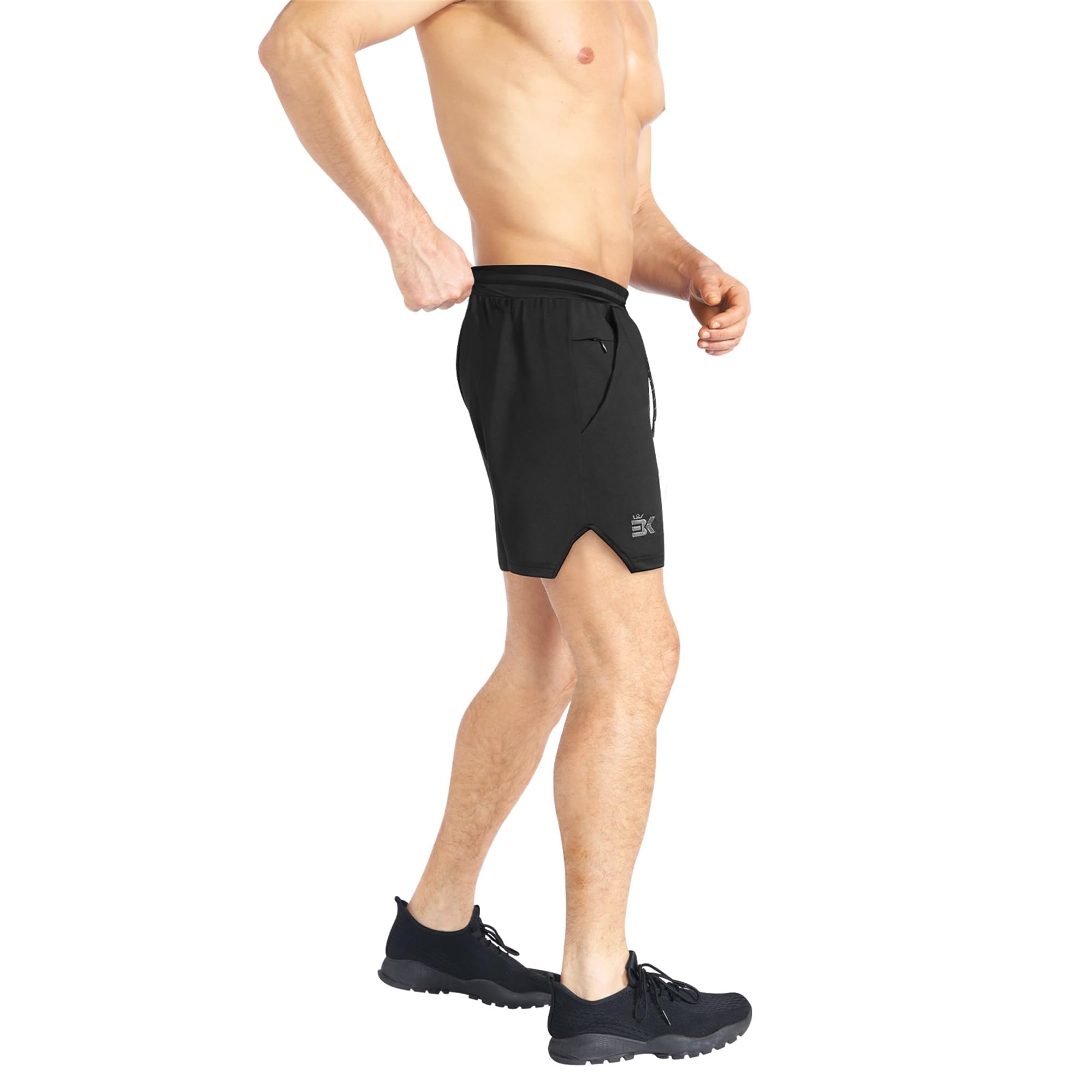 BROKIG Confezione da 2 Pantaloncini da Corsa Uomo,Pantaloncini Sportivi Uomo Corti Palestra Fitness Allenamento Shorts