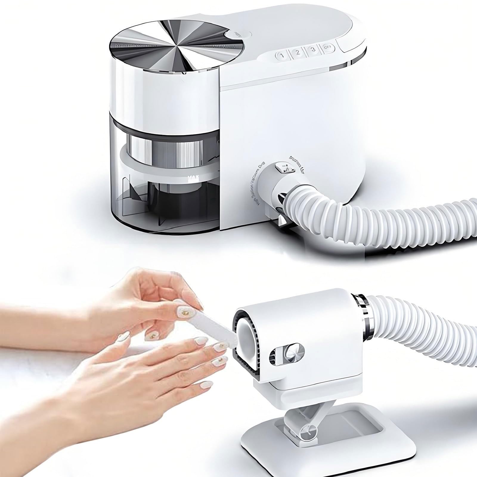 Aspirapolvere per unghie, potente aspirapolvere da tavolo con filtro riutilizzabile e aspirazione da 30000 giri/min, per la rimozione di gel e nail art