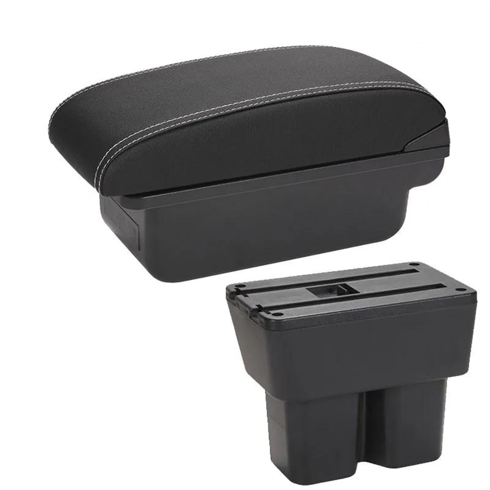 NOHEEU Car Accessorie Armrest Box For Jimny JB74 2023 2022 2021 2020 2019 Storage Retrofit Part(C3 Black white NOUSB)