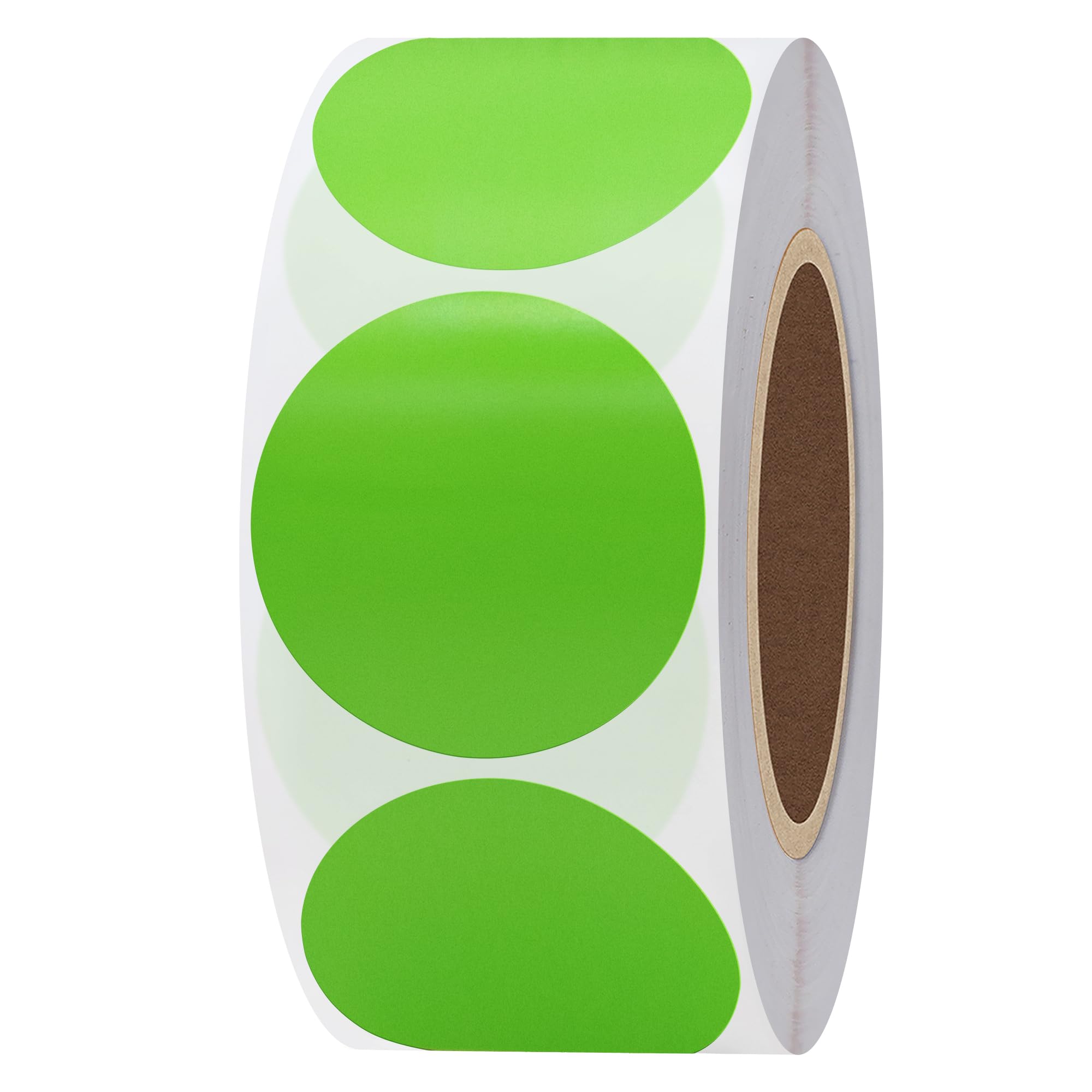 HYBSK1.5 inch Circle Color Direct Thermal Stickers Shipping Labels for Barcodes,Name Tag,DIY Logo Design,Inventory– Compatible with Zebra,Rollo,Munbyn,and More-1000 pcs (1.5 inch,Green)