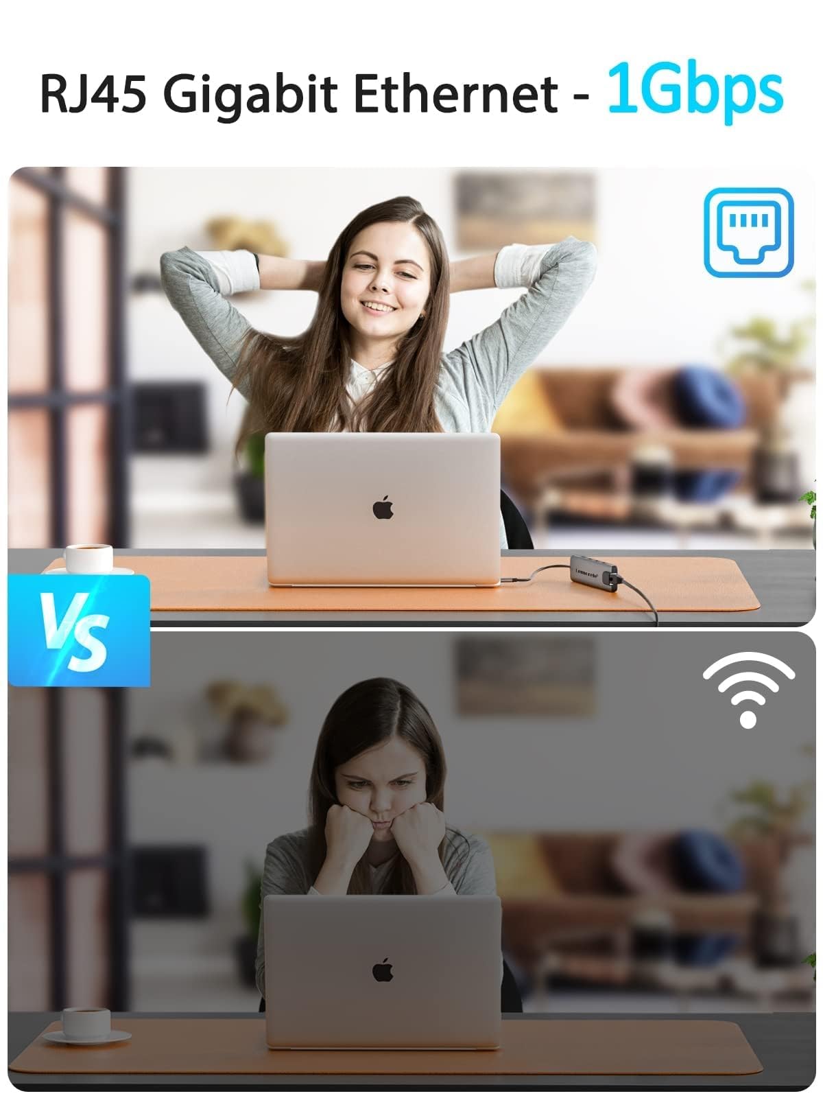 Mejora Lemorele Hub USB C Ethernet -9 en 1,4K HDMI,PD100W,3 USB 3.0,3.0 USB-C-Daten,RJ45 1000M, SD/TF, Hub USB C/Docking Station for Macbook Air/Pro, iPad, Windows, Switch