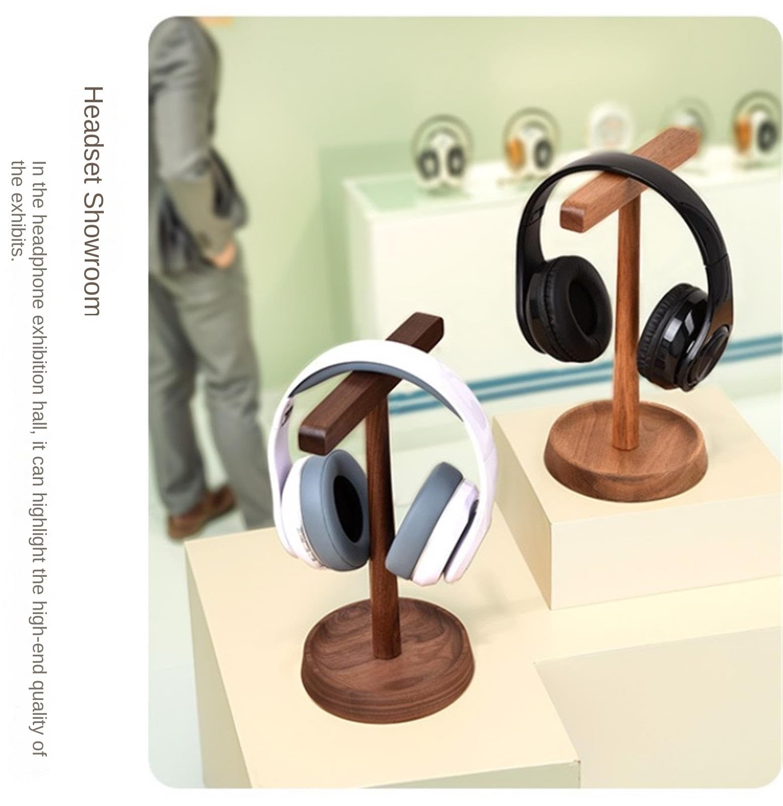 Supporto Per Cuffie Porta Cuffie Supporto For Cuffie In Noce For Da Tavolo In Legno Display Gancio Creativo For Auricolari Organizzare