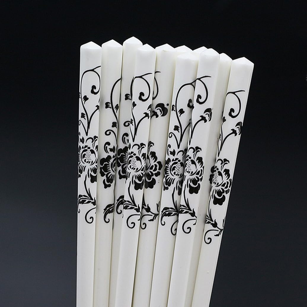Bopsticks en Porcelaine Cadeau De Fleurs, Baguettes Chinoises en Os De La Chine, 10 Paires Baguettes Premium Réutilisables, Lave-Vaisselle À Haute Résistance B