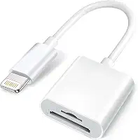 Leitor de cartão de memória Apple Lightning para cartão SD e TF para iPhone/iPad, 2 em 1 Micro SD TF Trail Camera Viewer, adaptador de cartão de memória, Plug and Play